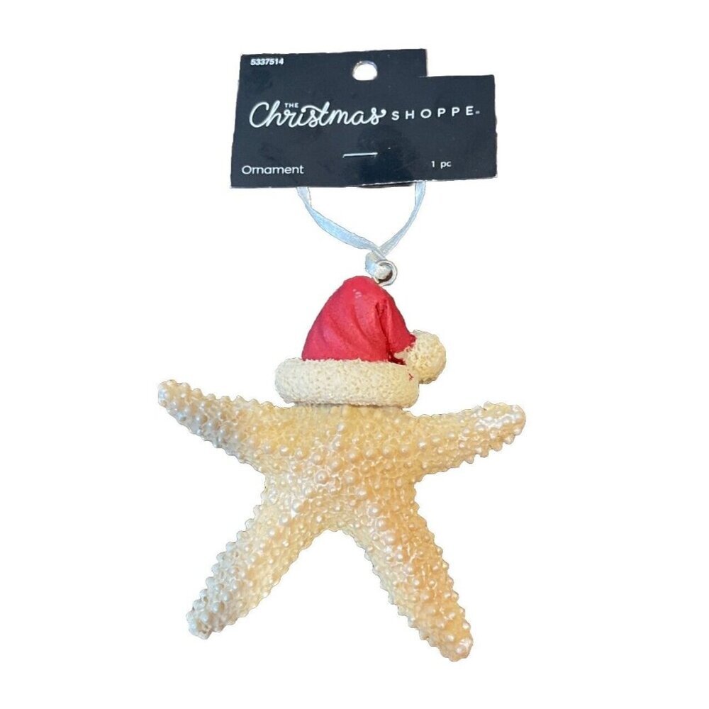 Under The Sea‎ Starfish Santa Hat Christmas Tree Holiday Ornament Decor NEW
